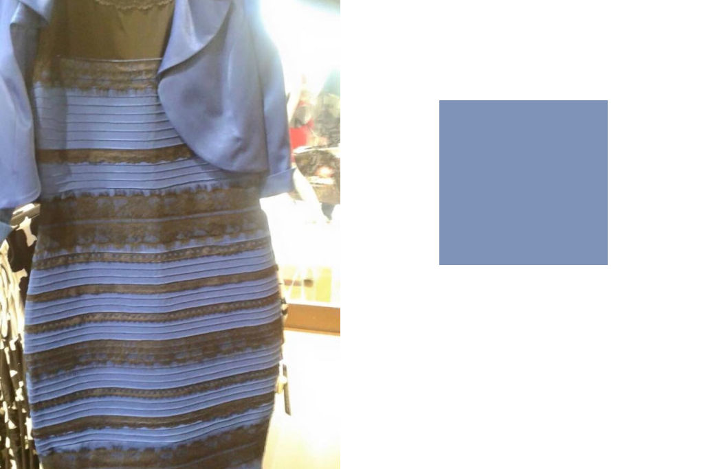 Blue White Black Gold Dress
