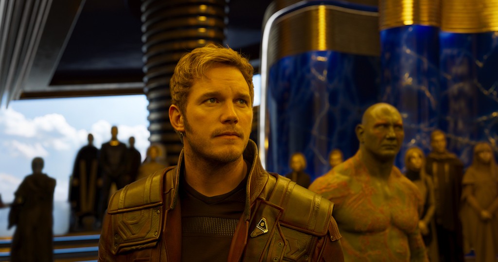 Guardians Of The Galaxy Vol. 2..L to R: Star-Lord/Peter Quill (Chris Pratt) and Drax (Dave Bautista)..Ph: Film Frame..©Marvel Studios 2017