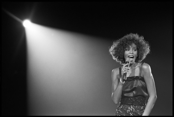 UNITED KINGDOM - MAY 05: WEMBLEY ARENA Photo of Whitney HOUSTON, Whitney Houston performing on stage (Photo by David Corio/Redferns)
