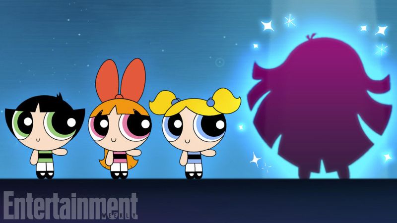 The extremely tall silhouette of the new powerpuff girl
