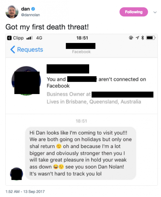 Dan Nolan threat
