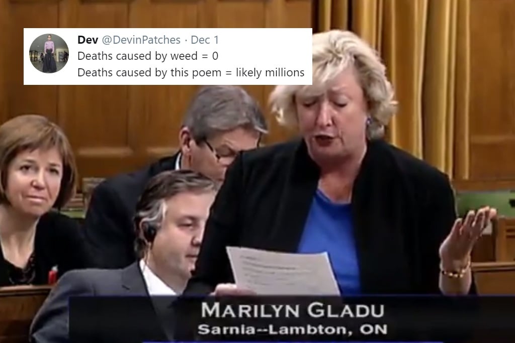 Marilyn Gladu Canadian Weed Poem
