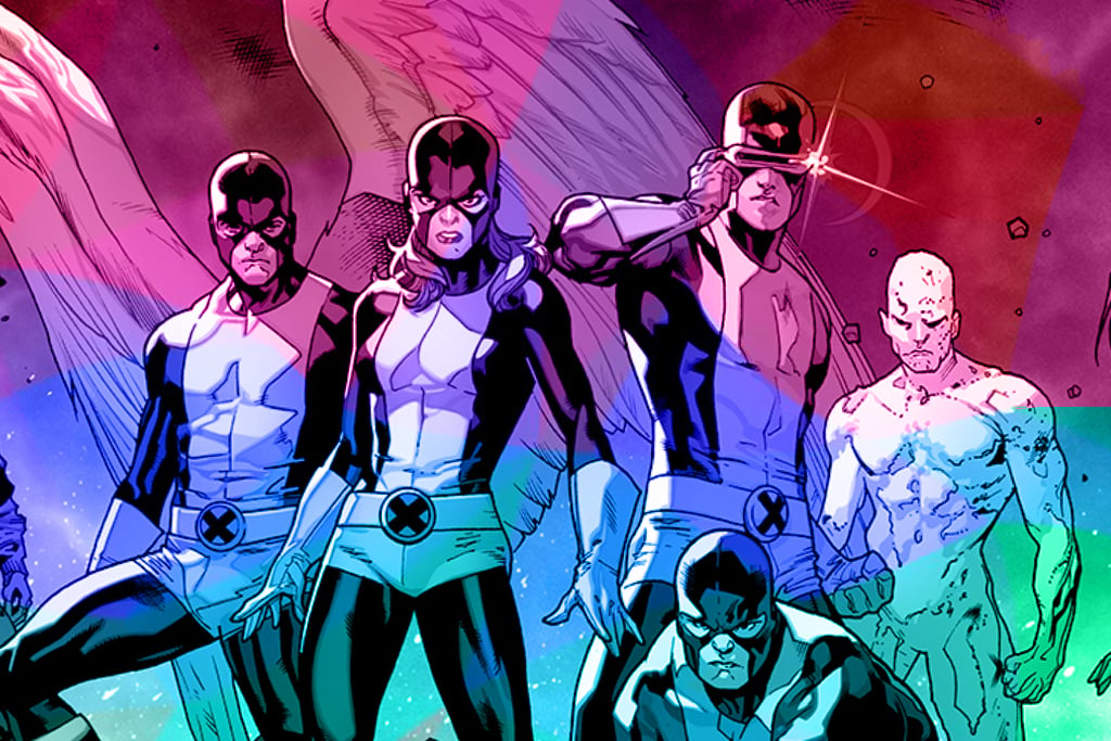 A picture of the original X-Men team, gay x-men, queer x-men