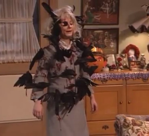 I highly recommend a re-watch of all of the Halloween episodes; they are absolute standouts. Darlene’s The Birds costume is flawless.