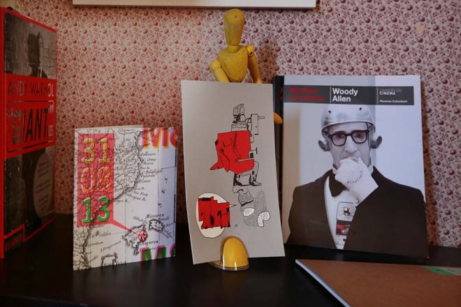 "“I love reading biographies and books about filmmaking – Woody Allen is one of my favourites. In the centre is Marine’s wedding invitation, an old friend from Paris – I was sad to miss her wedding but I was finishing my film. And the other artwork is by Jean-Michel Alberola who gave me this when I first met him 3 years ago and now has just created the poster for The Last Impresario which we love so much! “My friend Jessica Carrera gave me this book on Andy Warhol for my birthday. I had just played the role of Warhol’s muse Edie Sedgwick in a film Poor Little Rich Girls. I became obsessed with her during filming and since then. 