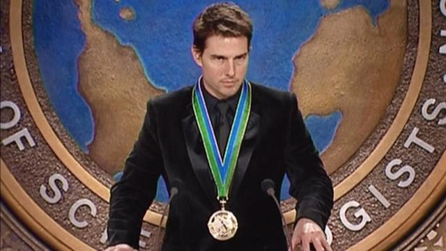 Tom Cruise, totally relaxed and loving Scientology. 
