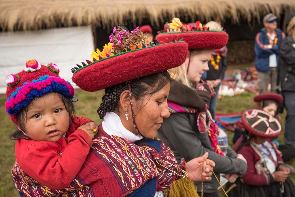 A family from Lake Titicaca, Peru