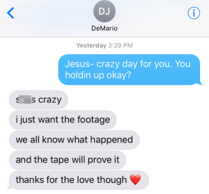 text message DeMario Jackson