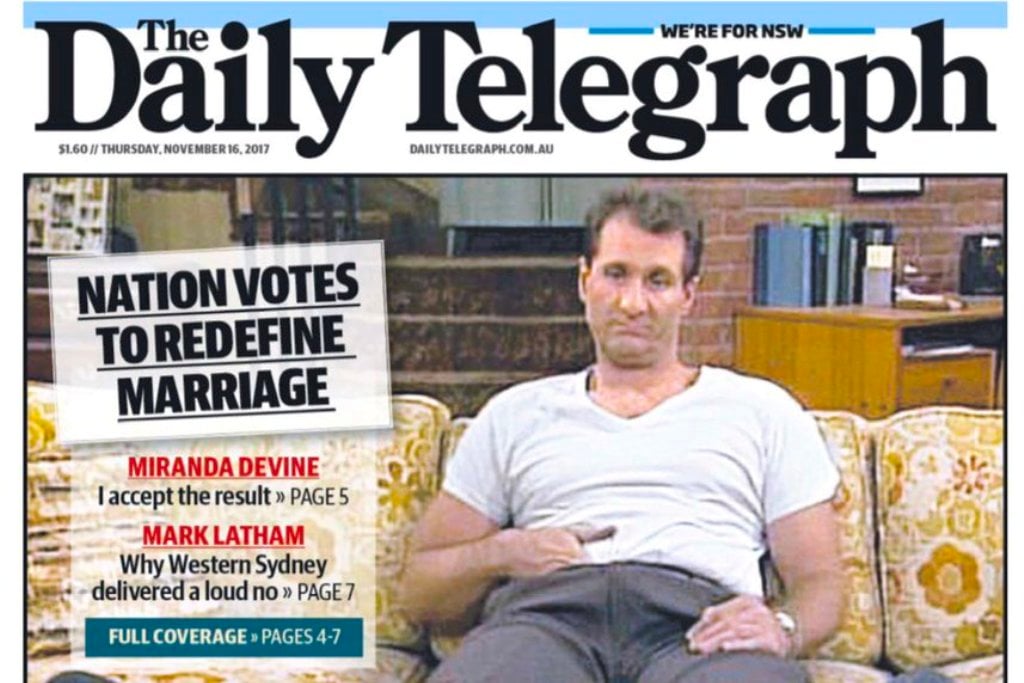 Daily Telegraph Marriage Equality Front Page