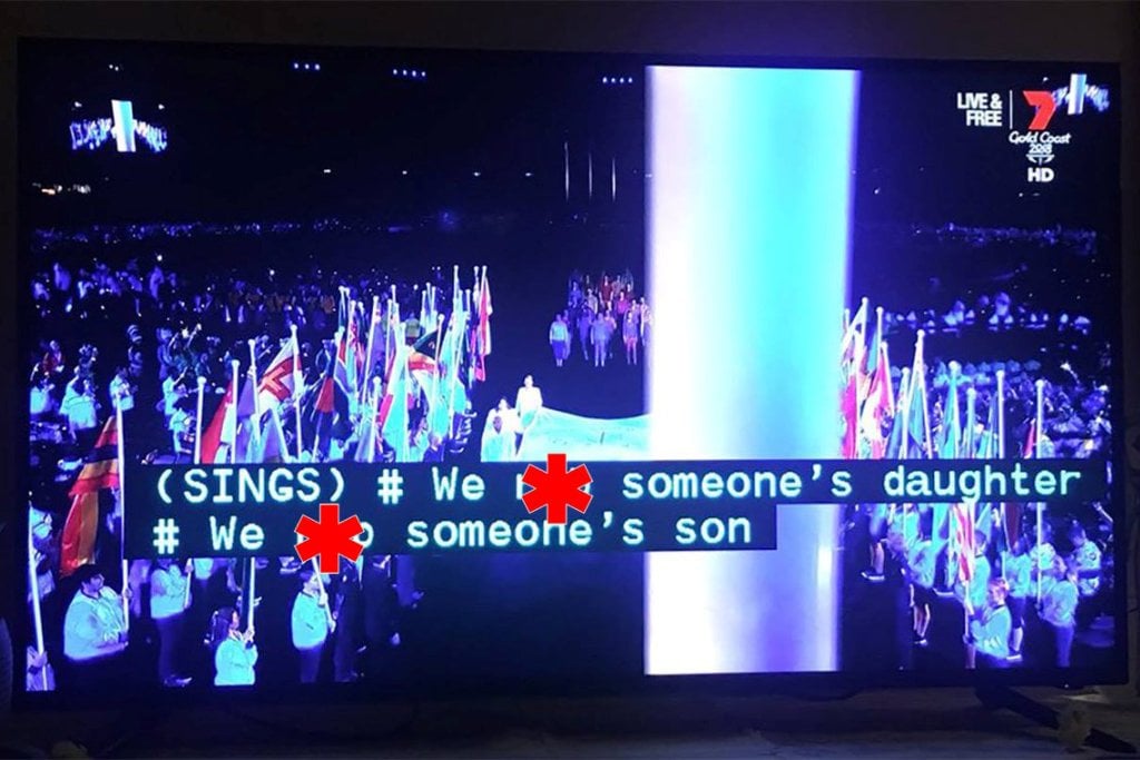 Commonwealth Games subtitle error