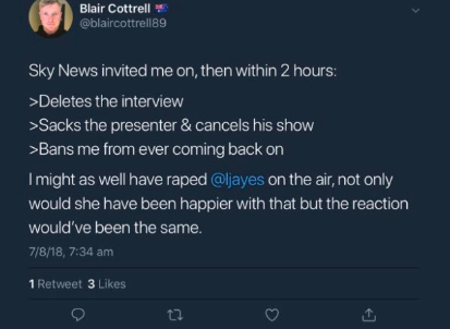Blair Cottrell Sky News