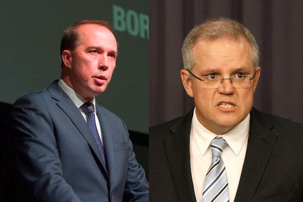 Scott Morrison and Peter Dutton announce new laws to strip people convicted of terrorism offences of Australian citizenship, Medivac bill