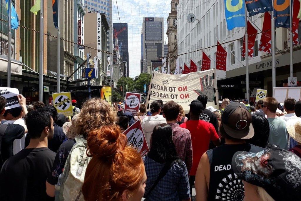 Rally against Nazis in Melbourne