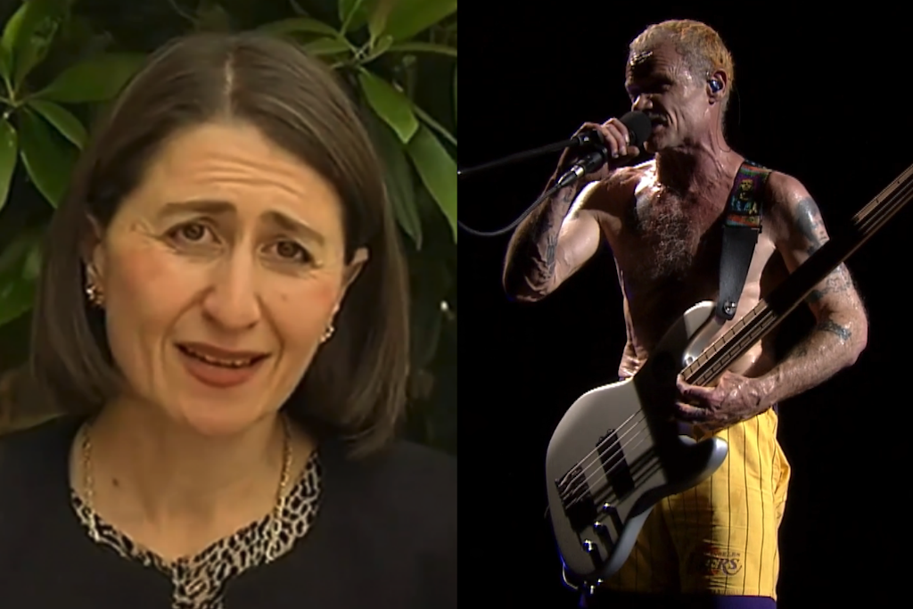 Gladys Berejiklian's festival laws were called bullshit by Chilli Peppers' Flea at a recent Melbourne concert.