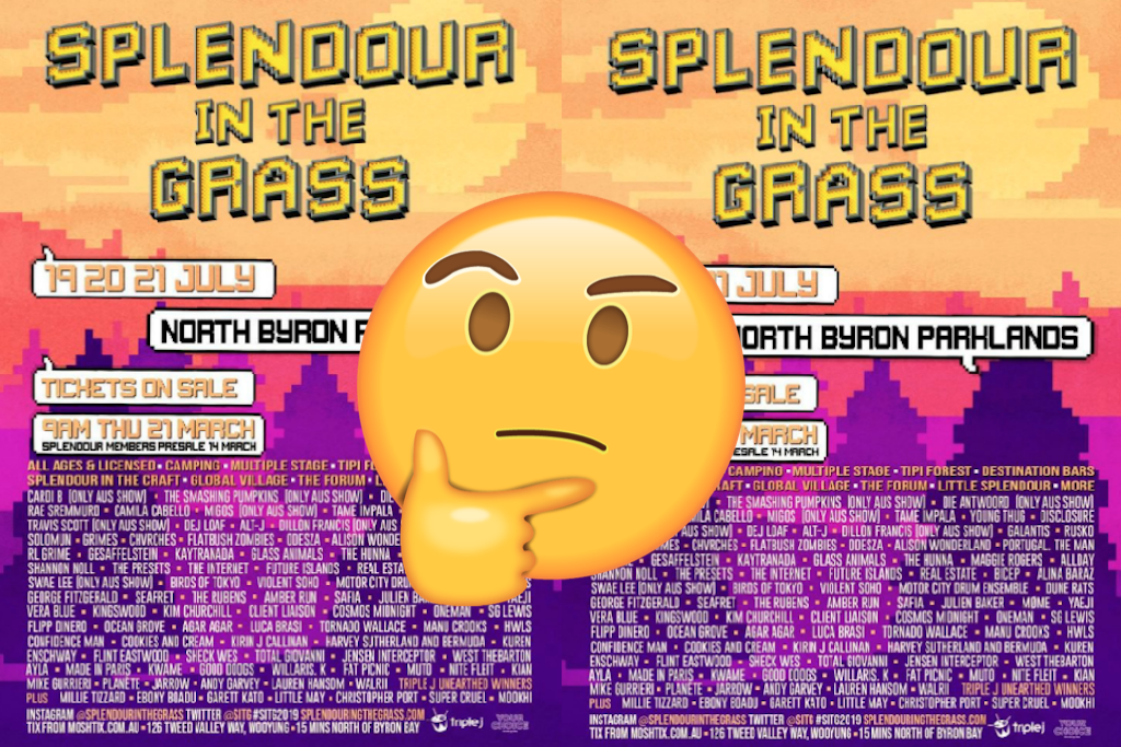 Splendour in the Grass 2019 line-up poster