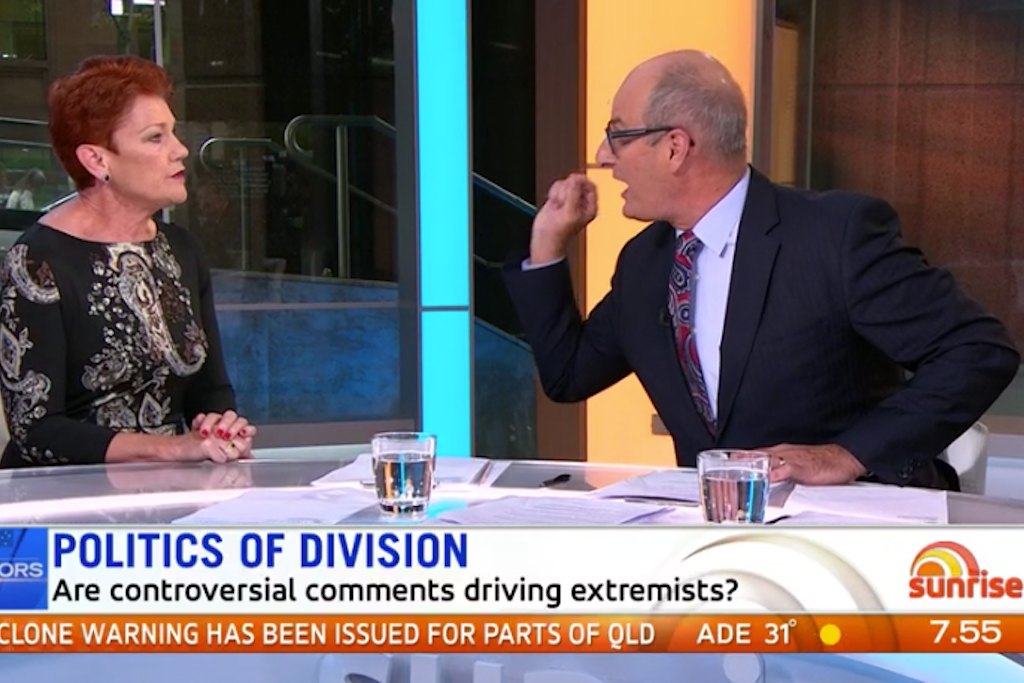 Pauline Hanson and David Koch on Sunrise