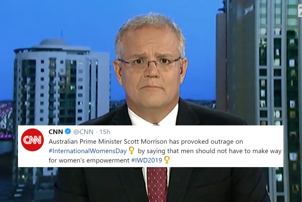 Scott Morrison's terrible International Women's Day speech made it to CNN