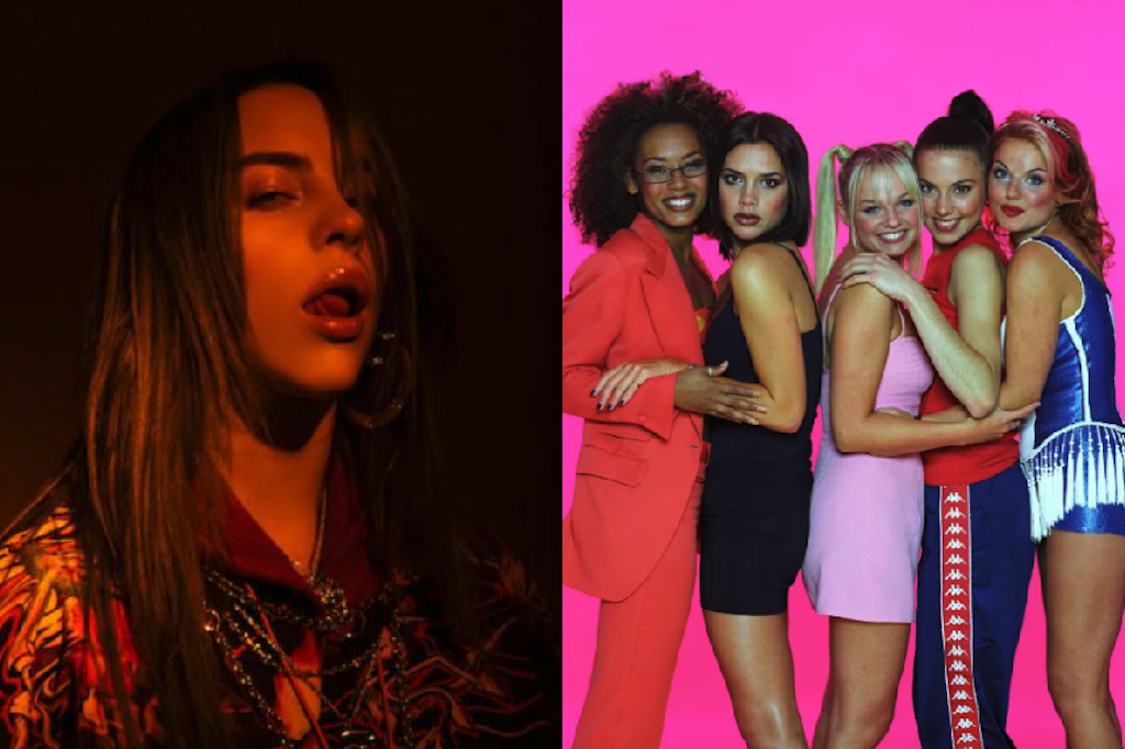 Billie Eilish (left) thought The Spice Girls (right) were a fictional band