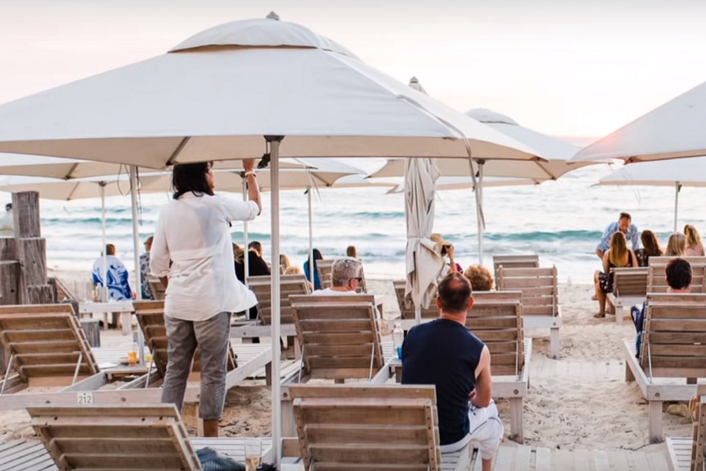 A still of beachgoers from the This Is Fremantle ad campaign