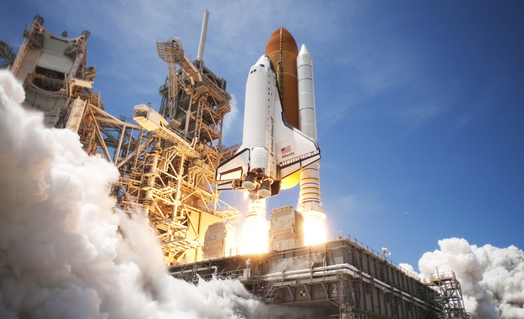 The launch of Space Shuttle Atlantis at NASA - A Human Adventure at the Queensland Museum