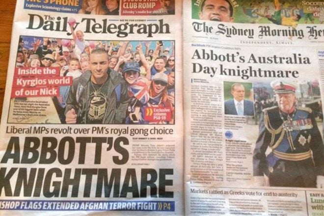 Tony Abbott knights and dames