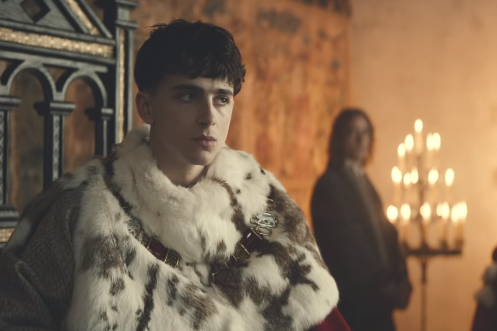 The temple of male beauty Timothee-Chalamet-in-the-trailer-for-Netflixs-The-King