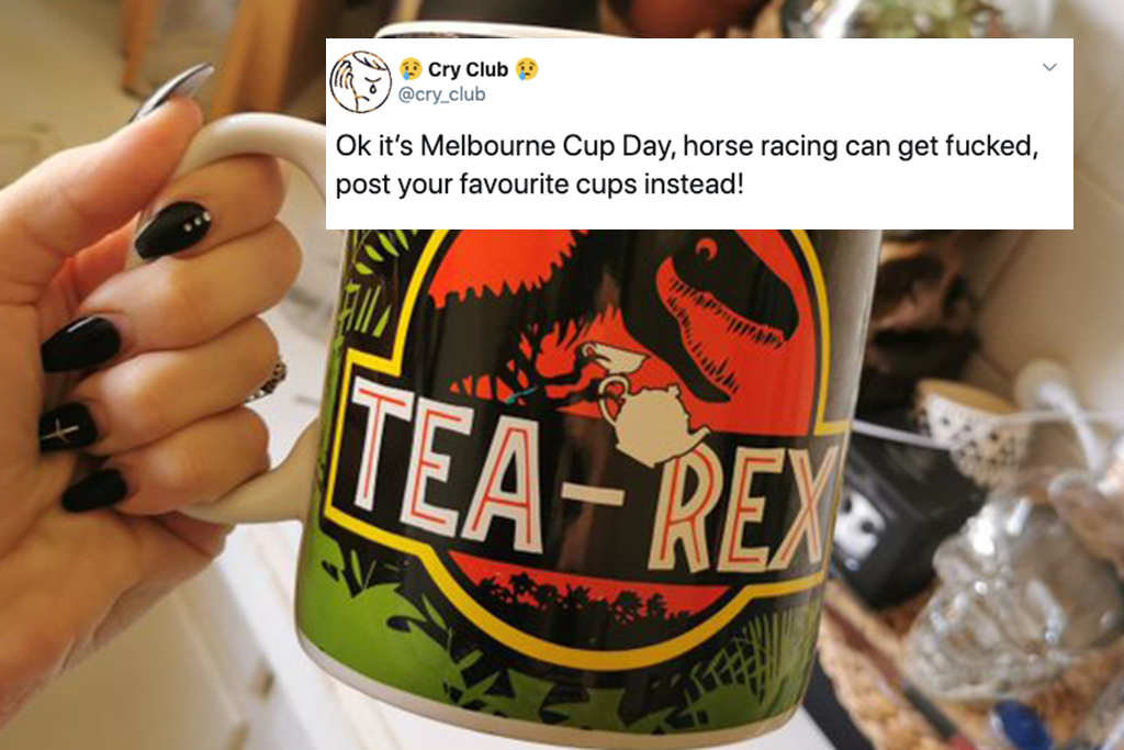 Cry Club are asking fans to post their favourite cups instead of supporting Melbourne Cup