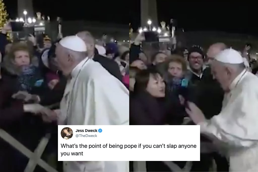 Pope apologises for slapping someone