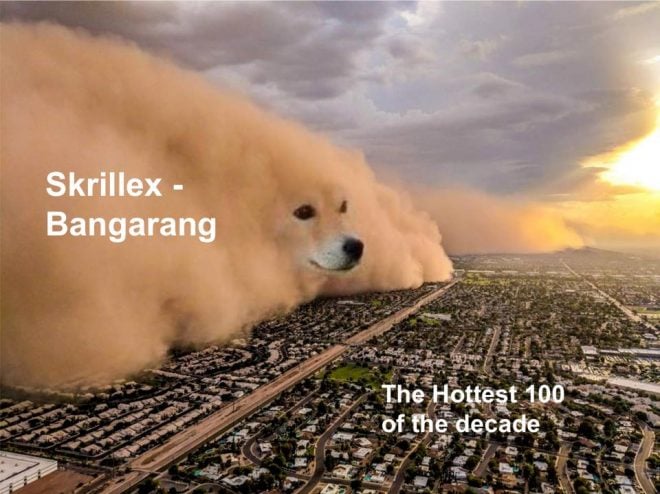 Triple J Hottest 100 of the Decade Sultanaposting meme 2