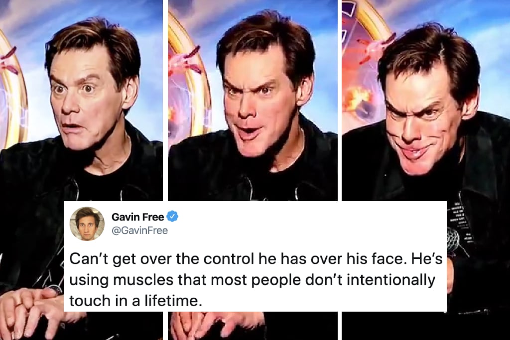 Jim Carrey grinch face interview