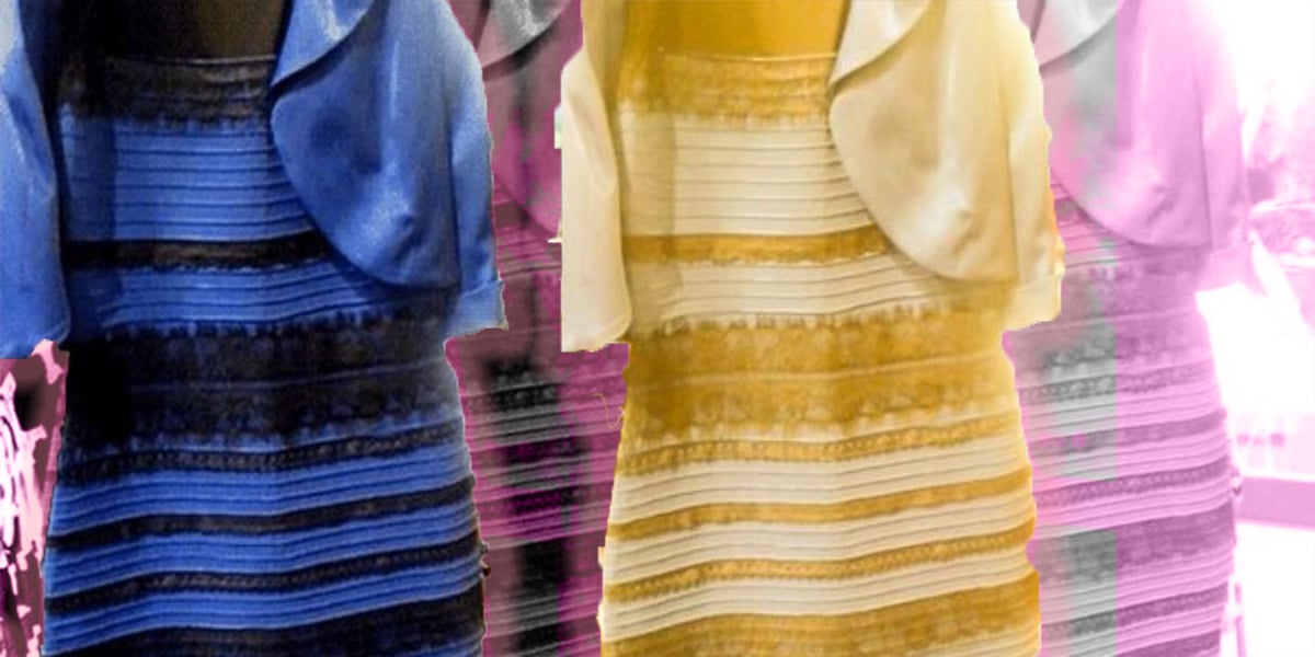 white and gold dress illusion