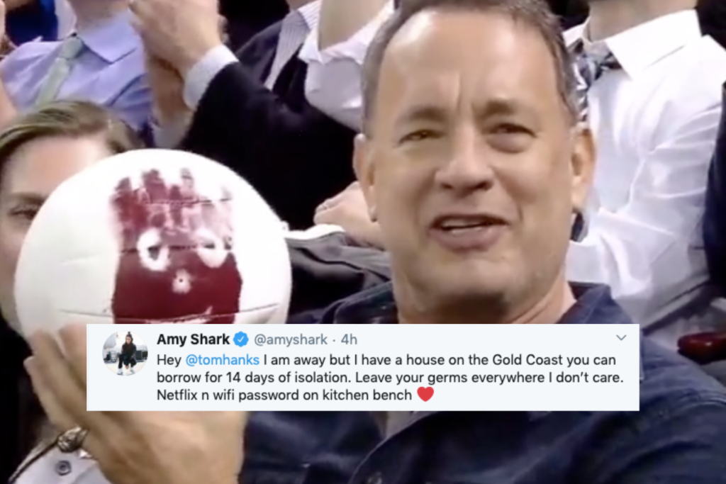 Tom Hanks and Amy Shark reach out over coronavirus