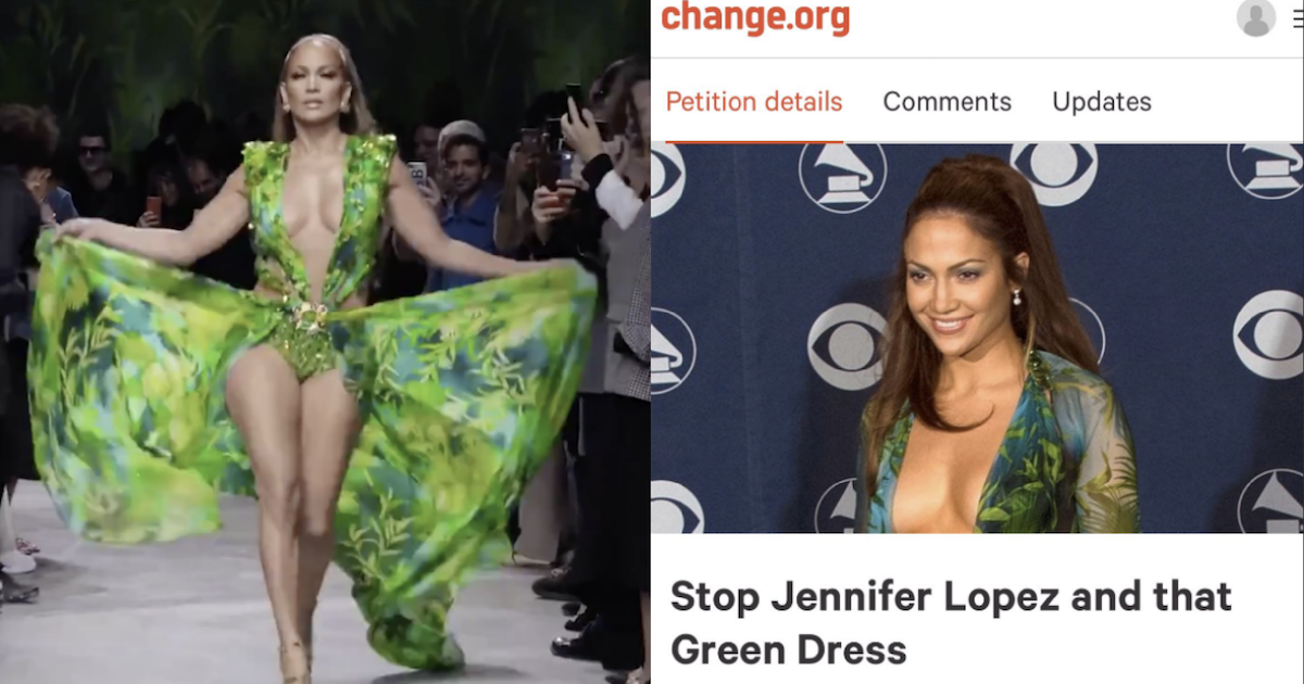 green jlo dress