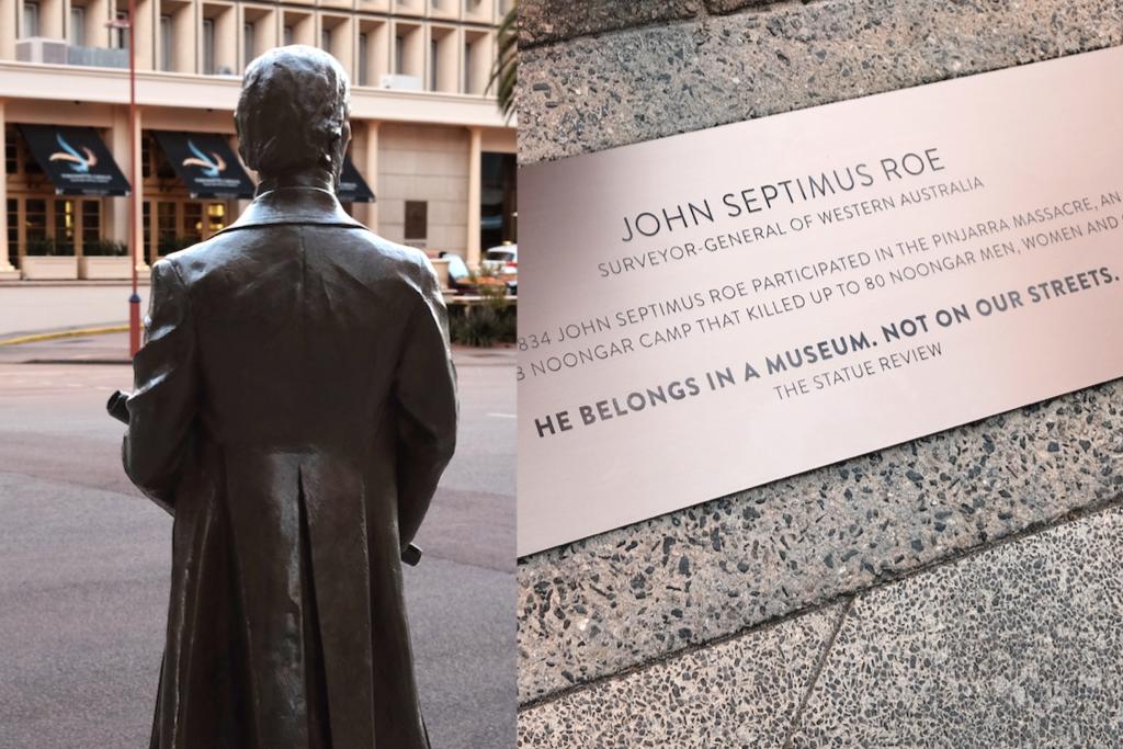 John Septimus Roe statue plaque