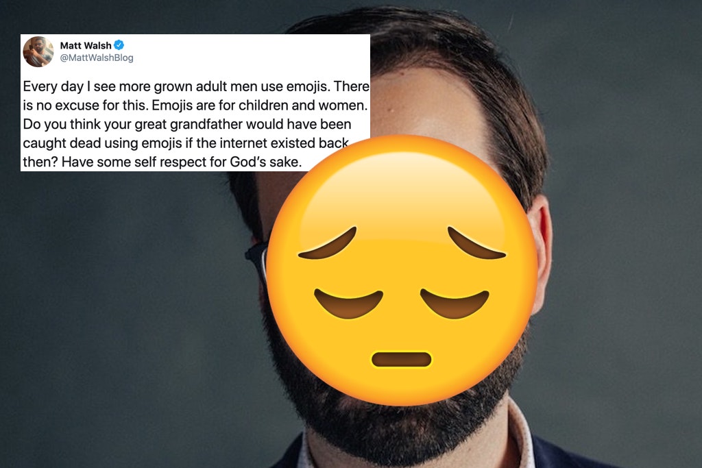 Matt Walsh says emojis aren't for men, is instantly rinsed