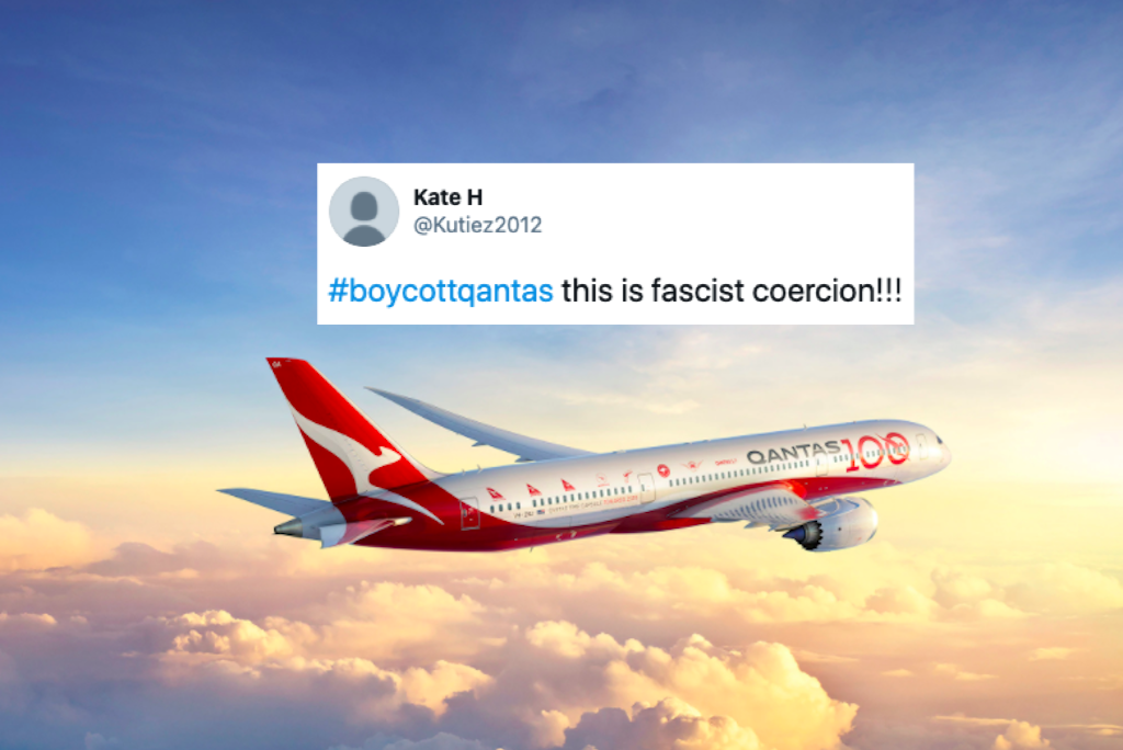 Anti-vaxxers try to get #boycottqantas trending as Alan Joyce announces COVID-19 will be mandatory to get on international flights