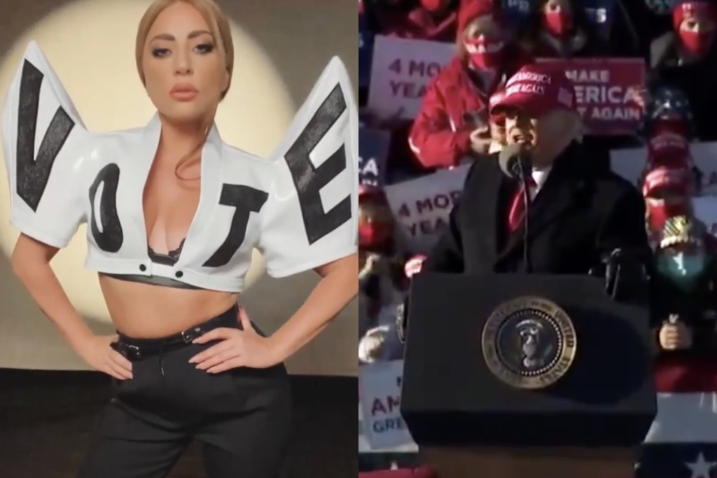 Donald Trump trash talks Lady Gaga in his closing campaign rally