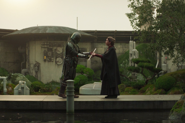 Mando and the Magistrate in 'The Mandalorian' season 2, episode 5, 'The Jedi'