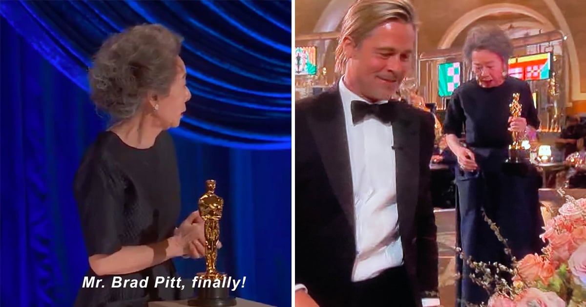 Yuh-Jung Youn Naturally Spent Her Oscars Speech Flirting With Brad Pitt