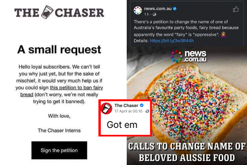 Fairy Bread The Chaser Petition PRank