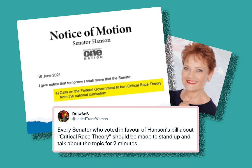 Pauline Hanson Critical Race Theory