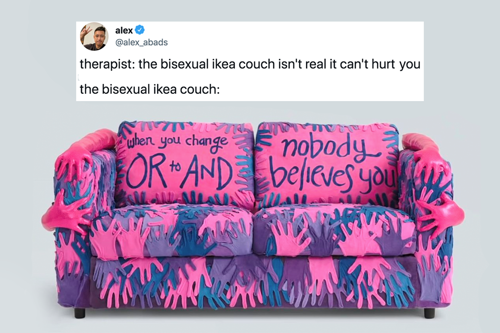 IKEA bisexual couch memes pride love seat