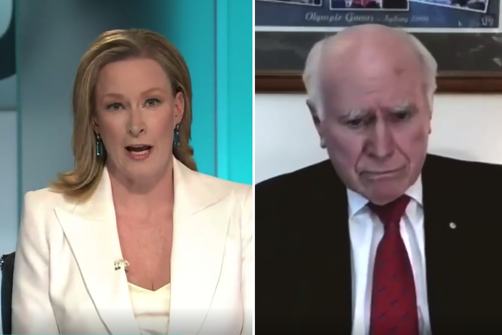 Leigh Sales pictured beside John Howard