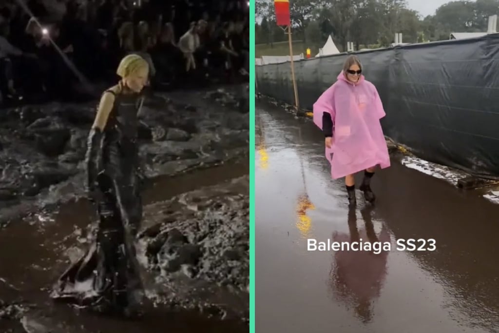 Balenciaga floods the runway at Paris Fashion Week to highlight the climate  crisis, The Independent