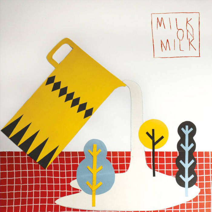 Album Cover for Milk On Milk, an album feauturing artists on the Milk! Records Label covering other artists on the label's songs