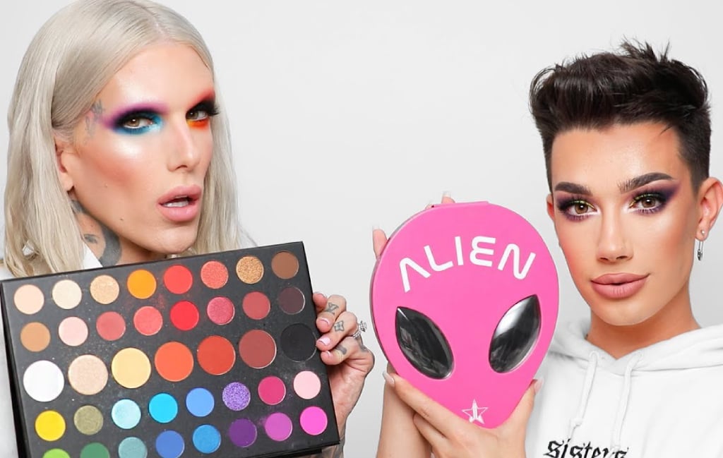 James charles jeffree star YouTube makeup video tutorial still holding makeup palette