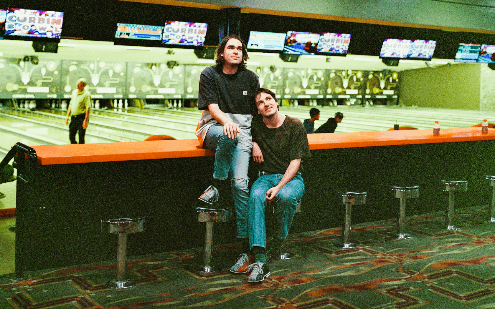 the band good morning in a bowling alley